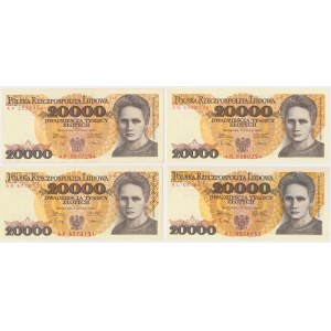 20.000 złotych 1989 (4 szt.)