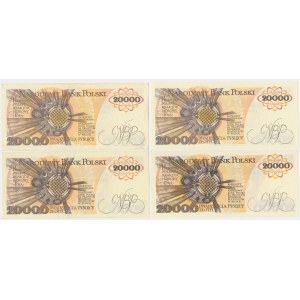 20.000 złotych 1989 (4 szt.)