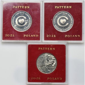 Set, SAMPLE, 20 zloty Monument-Hospital Children's Health Center and Lodz 1905 (3 pieces).