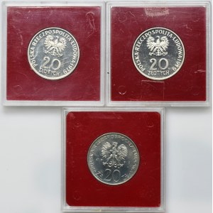 Set, SAMPLE, 20 zloty Monument-Hospital Children's Health Center and Lodz 1905 (3 pieces).