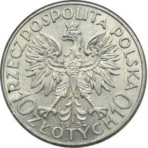 Głowa Kobiety, 10 złotych Londyn 1932