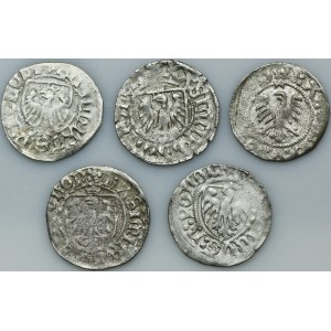 Set, Casimir IV Jagiellon, Schilling Danzig undated (5 pcs.)