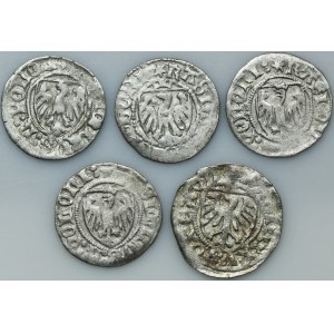 Set, Casimir IV Jagiellon, Schilling Danzig undated (5 pcs.)