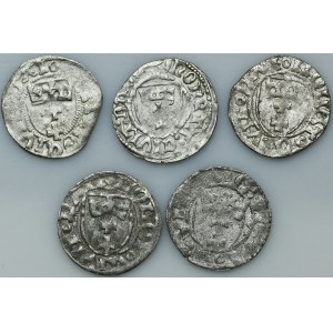 Set, Casimir IV Jagiellon, Schilling Danzig undated (5 pcs.)