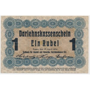 Posen, 1 Ruble 1916 - short clause (P3d)