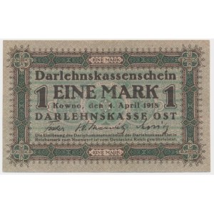 Kaunas, 1 Mark 1918 - A 0038178 - niedrige Seriennummer