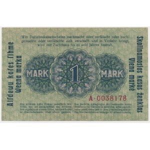 Kaunas, 1 Mark 1918 - A 0038178 - niedrige Seriennummer