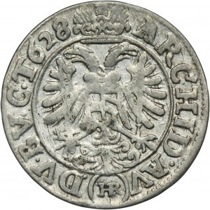 Sliezsko, habsburská vláda, Ferdinand II, 3 Krajcary Wrocław 1628 HR