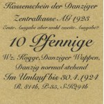 Danzig, 10 Pfennige 1923 - October - watermark KOGA -