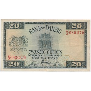 Danzig, 20 guldenů 1937 - K/A -