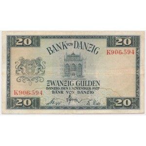 Danzig, 20 guldenů 1937 - K -