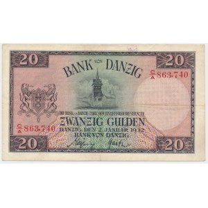 Danzig, 20 guldenov 1932 - C/A -