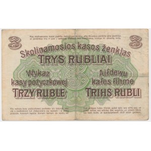 Poznaň, 3 ruble 1916 - B - dlouhá doložka -