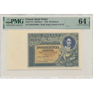 20 zlatých 1931 - DK. - PMG 64