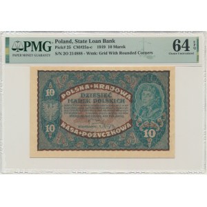 10 marks 1919 - II Series O - PMG 64 EPQ - rare single letter series