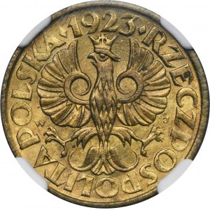 5 groszy 1923 Mosiądz - NGC MS62