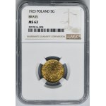 5 Pfennige 1923 Messing - NGC MS62