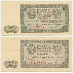 2 złote 1948 - CN i BT - (2 szt.)