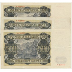 500 zloty 1940 - A - (3 pieces).