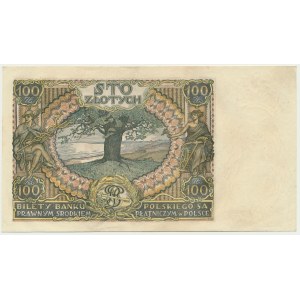 100 Zloty 1932 - Ser.AO. - lw. Striche am Boden -