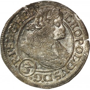 Sliezsko, vláda Habsburgovcov, Leopold I., 3 Krajcary Wrocław 1670 SHS - NIENOTOVANÉ