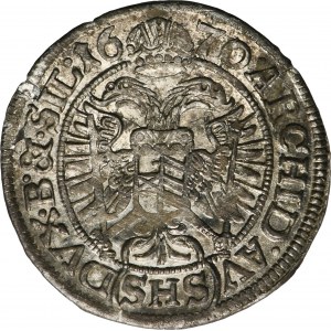 Slezsko, habsburská vláda, Leopold I., 3 Krajcary Wrocław 1670 SHS - NIENOTATED