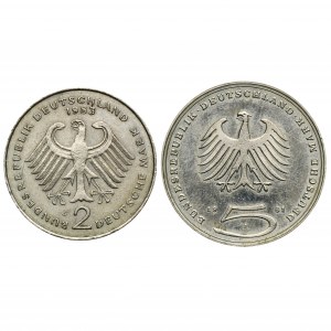 Set, Germany, FRG, 2 and 5 Marks (2 pcs.)