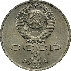 Rosja, ZSRR, 3 Ruble Leningrad 1989 - Pomoc Ofiarom Trzęsienia Ziemi w Armenii