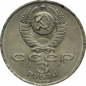 Rusko, SSSR, 3 ruble Leningrad 1989 - pomoc obětem zemětřesení v Arménii