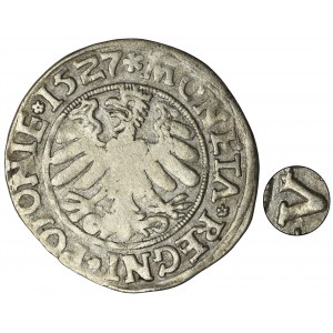Žigmund I. Starý, Grosz Krakov 1527 - široká koruna, písmeno A bez pruhu