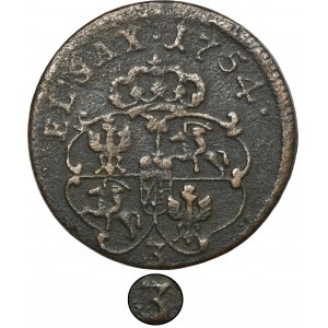 August III Sas, Grosz Gubin 1754 - NIENOTOWANY, cyfra 3