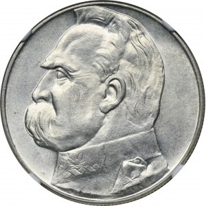 Piłsudski, 10 złotych 1937 - NGC UNC DETAILS