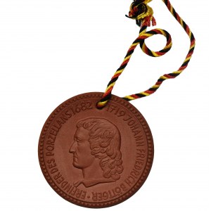 Německo, Sasko, Míšeň, medaile, Böttgerova bronzová biskvitová deska
