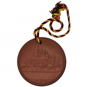 Německo, Sasko, Míšeň, medaile, Böttgerova bronzová biskvitová deska