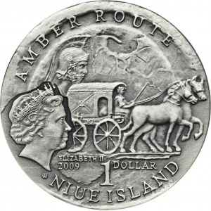 Niue Island, 1 Dollar 2009 Amber Route - Breslau