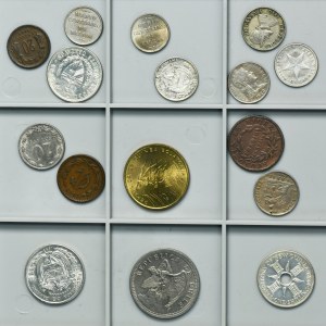 Sada, africké, jiho- a středoamerické a asijské mince (16 ks)