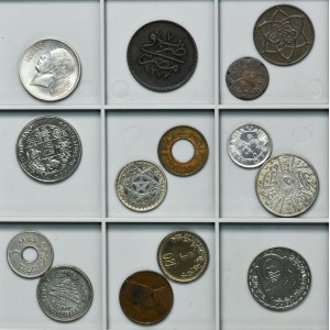 Sada, ázijské a africké mince (14 kusov)