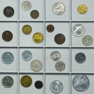 Zestaw, Monety europejskie, afrykańskie i południowoamerykańskie (23 szt.)
