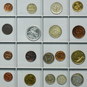 Satz, Estland und Litauen, Gemischte Münzen (18 Stück)