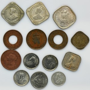 Set, Ceylon, British India and India, Victoria and George V, Mix of coins (14 pcs.)