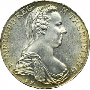 Rakúsko, Mária Terézia, Thaler Viedeň 1780 SF - NEW BIT