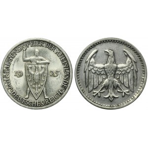 Súprava, Nemecko, Výmarská republika, 3 marky 1924-1925 (2 ks).