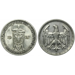 Satz, Deutschland, Weimarer Republik, 3 Mark 1924-1925 (2 Stück).