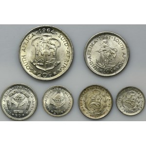 Set, South Arica and Peru, Cents and Dinero (6 pcs.)