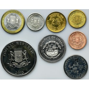 Satz, Afrika, Somalia, Kongo, Liberia und Benin, Gemischte Münzen (8 Stück).