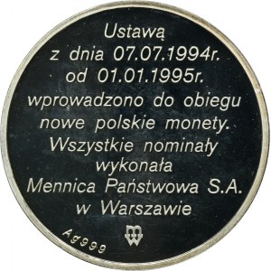 Zlotogrosz-Medaille, Münze Warschau 1994