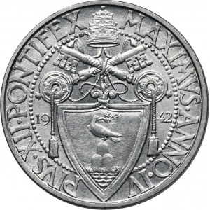 Papal States, Vatican, Pius XII, 2 Lire 1942