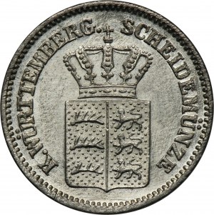 Germany, Kingdom of Württemberg, Karl I, 1 Kreuzer 1865