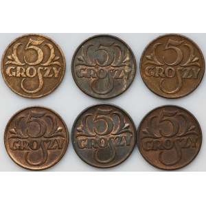 Sada, 5 mincí 1931-1938 (6 ks)