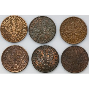 Set, 5 pennies 1931-1938 (6 pieces).